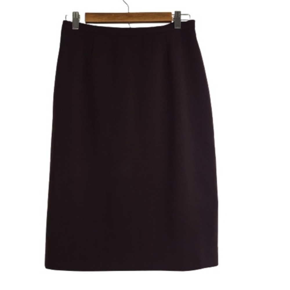 Kasper Womens Sz 6 Chocolate Brown Pencil Midi Lined Zip & Hook Skirt